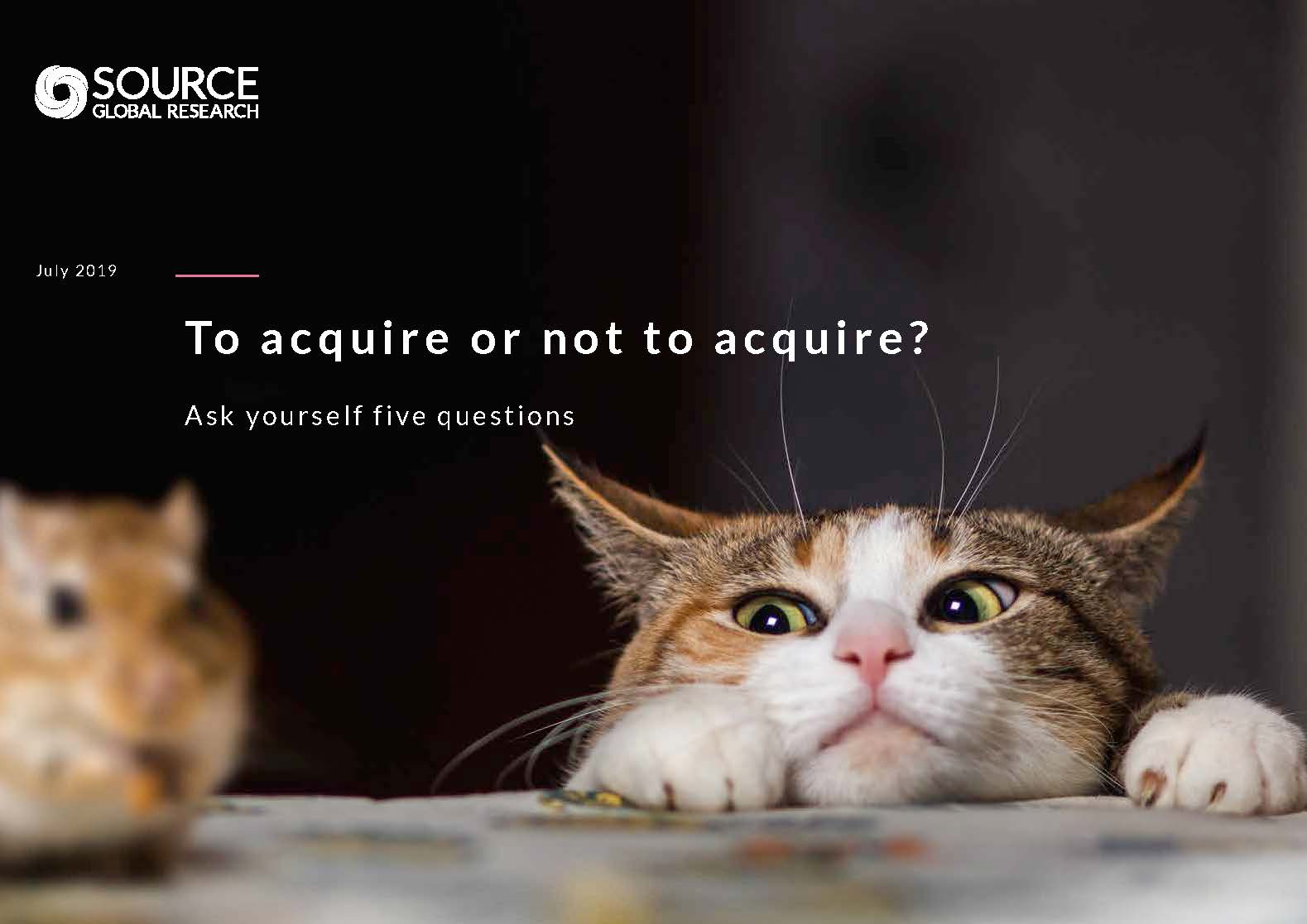 Report front cover - To acquire or not to acquire?
