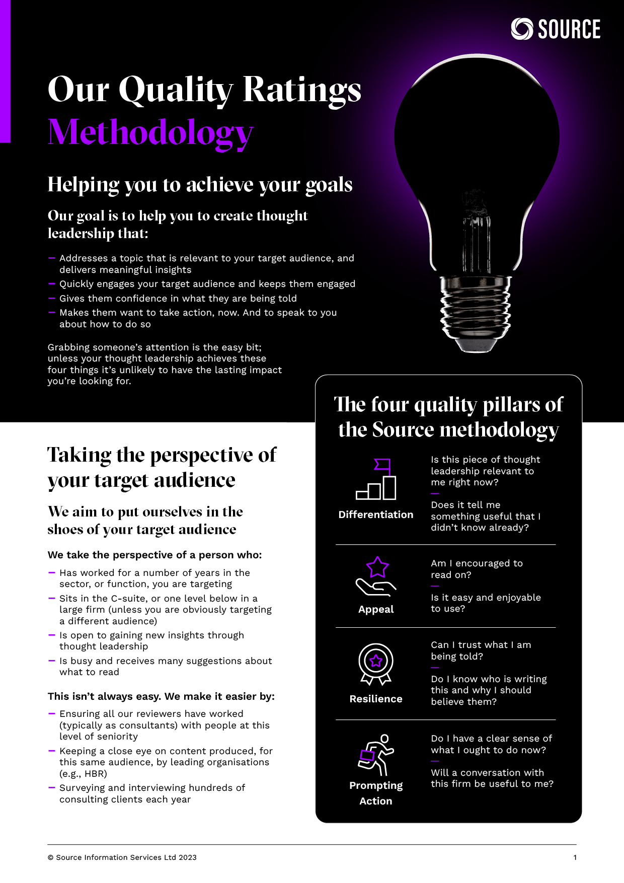 Report front cover - Quality Ratings Methodology for 2024